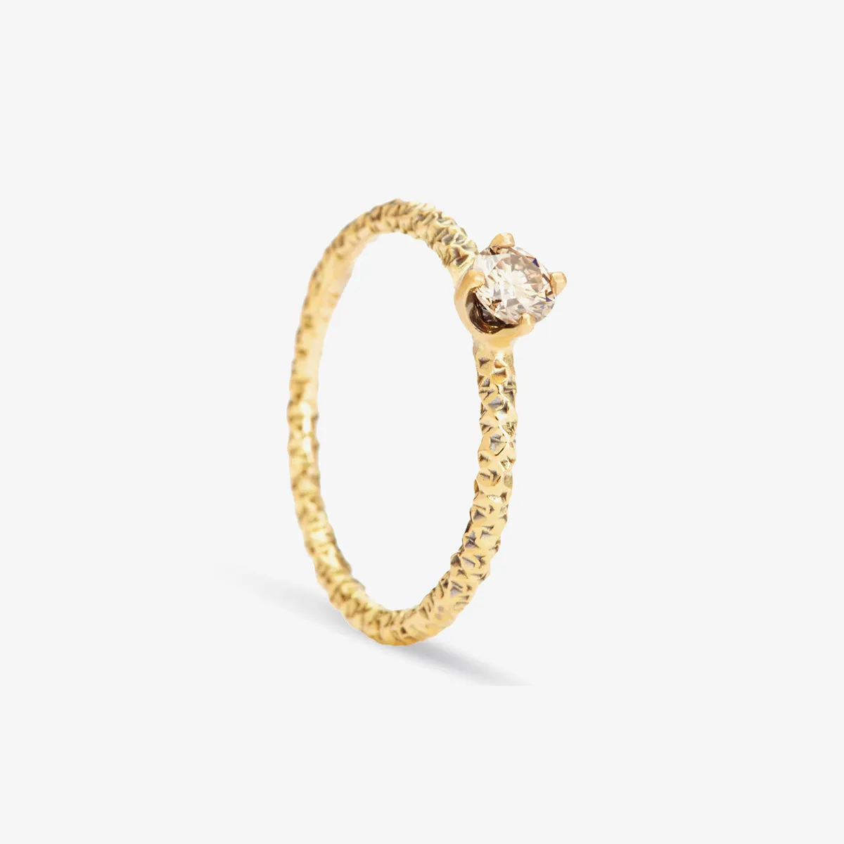 4mm Brown Diamond Homespun Solitaire Ring | R9004BR