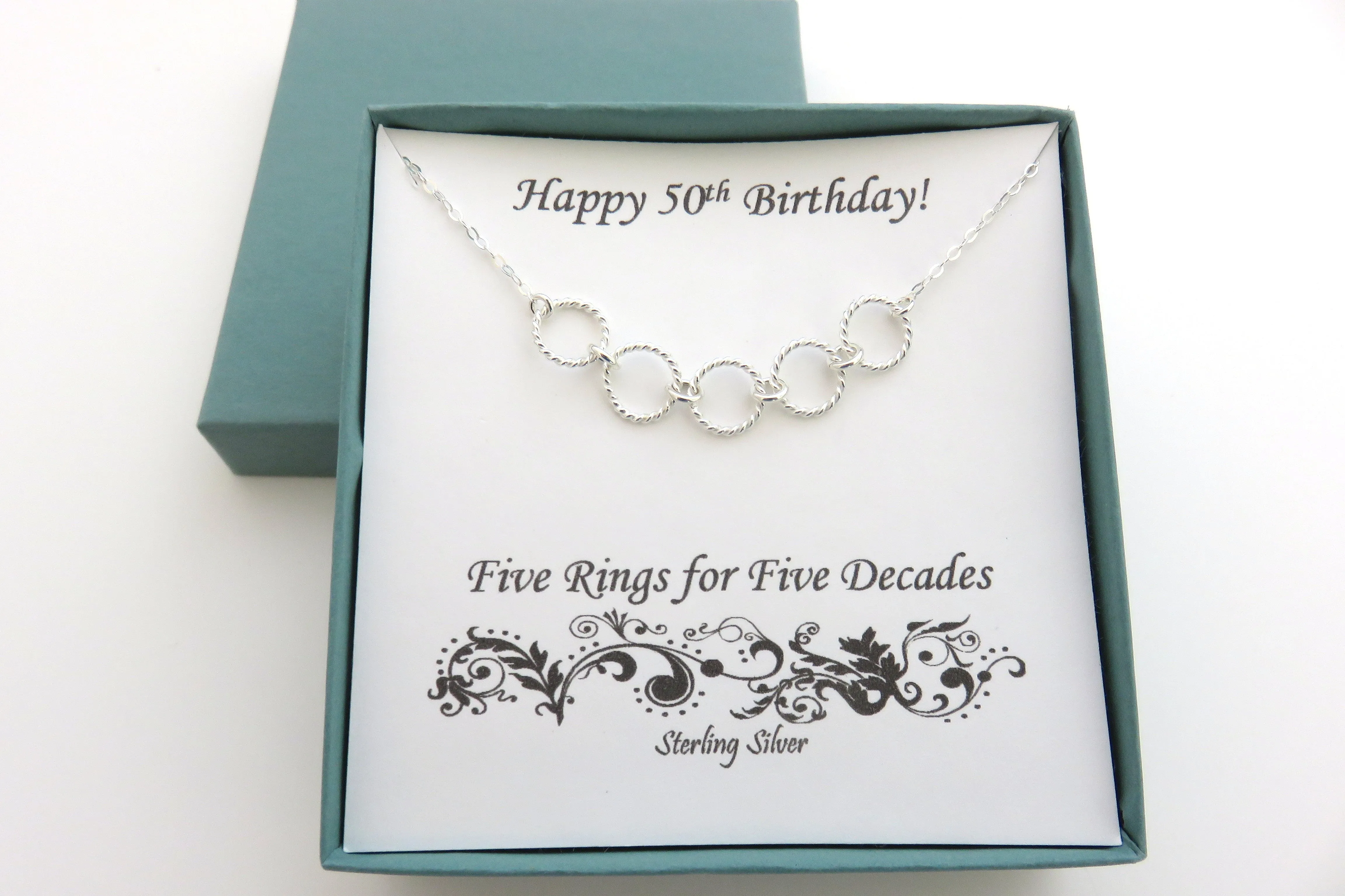 50th Birthday Gift | Five Rings Necklace | 50th Birthday Gifts for Women