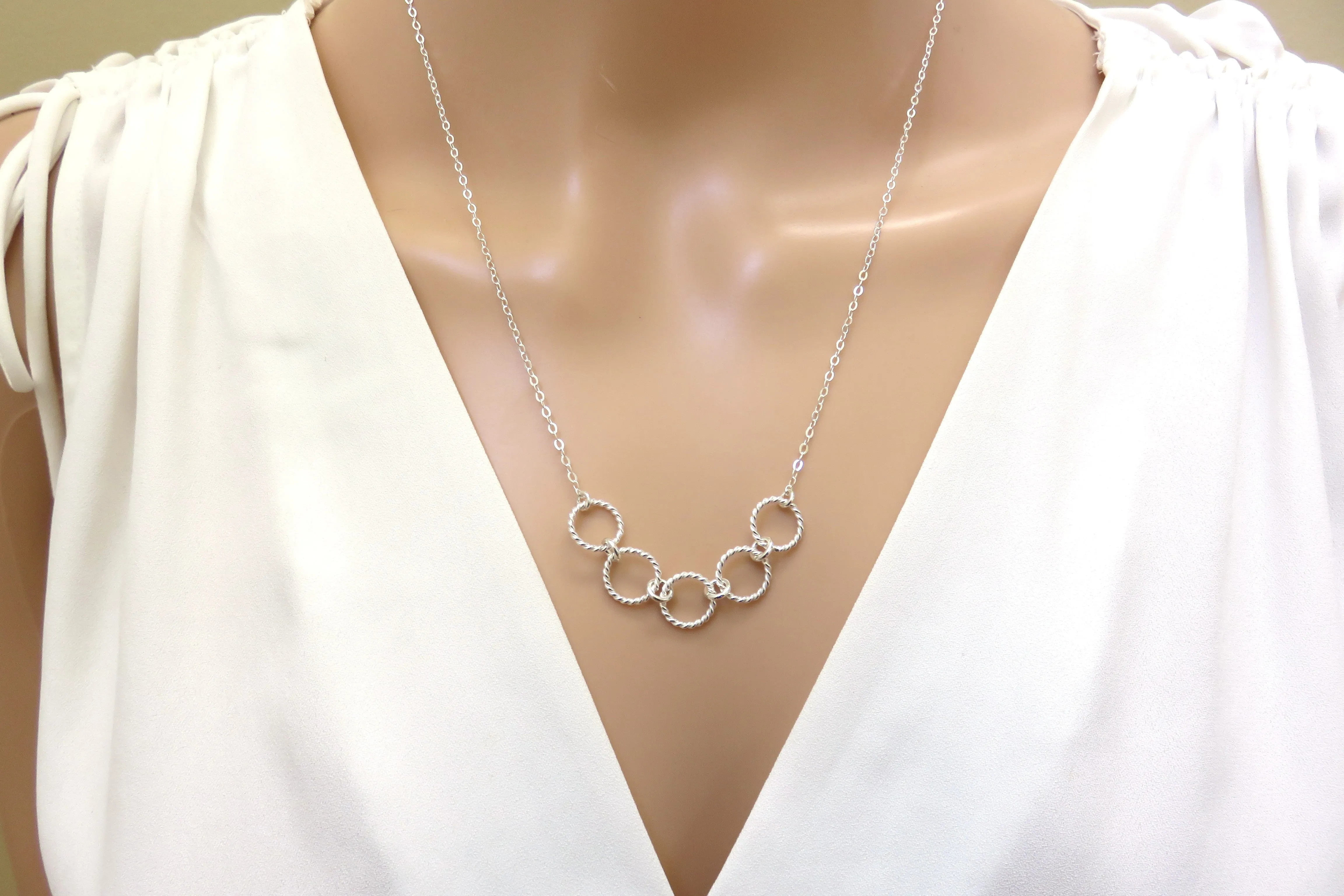 50th Birthday Gift | Five Rings Necklace | 50th Birthday Gifts for Women