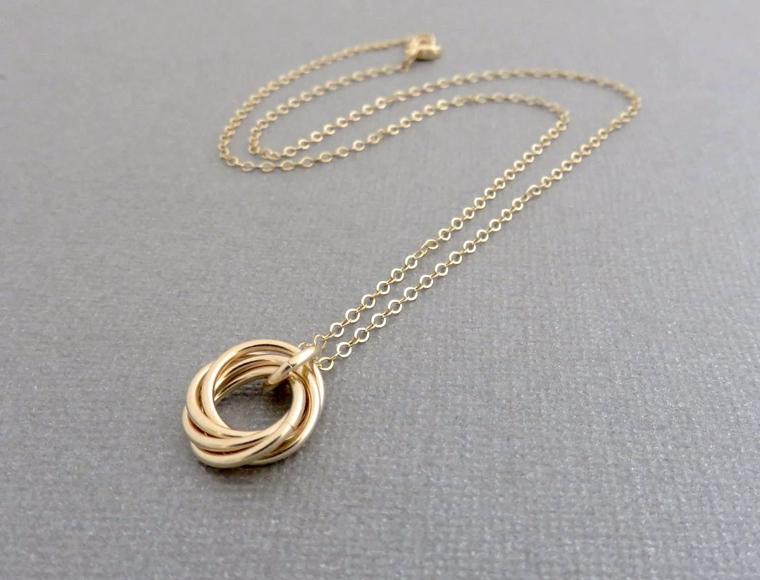 50th Birthday Necklace | Gold Birthday Ring Necklace | 50th Birthday Gift for Women