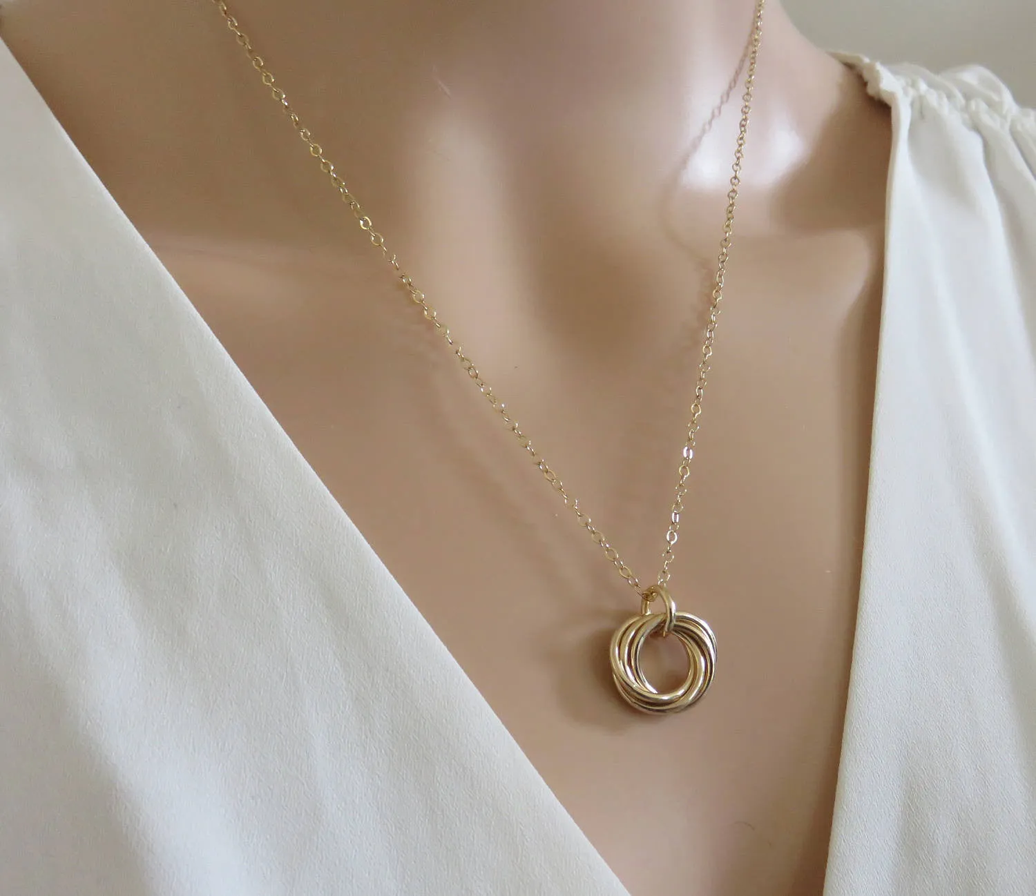 50th Birthday Necklace | Gold Birthday Ring Necklace | 50th Birthday Gift for Women