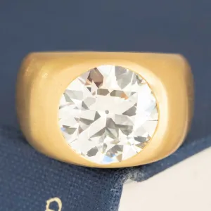 5.54ct Transitional Cut Diamond Chunky Bezel Ring