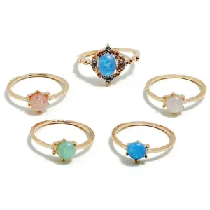 5pcs/Set Opal Rings