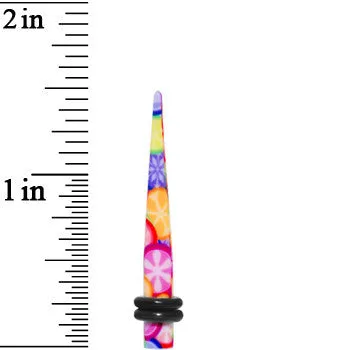 6 Gauge Groovy Retro Flower Acrylic Taper