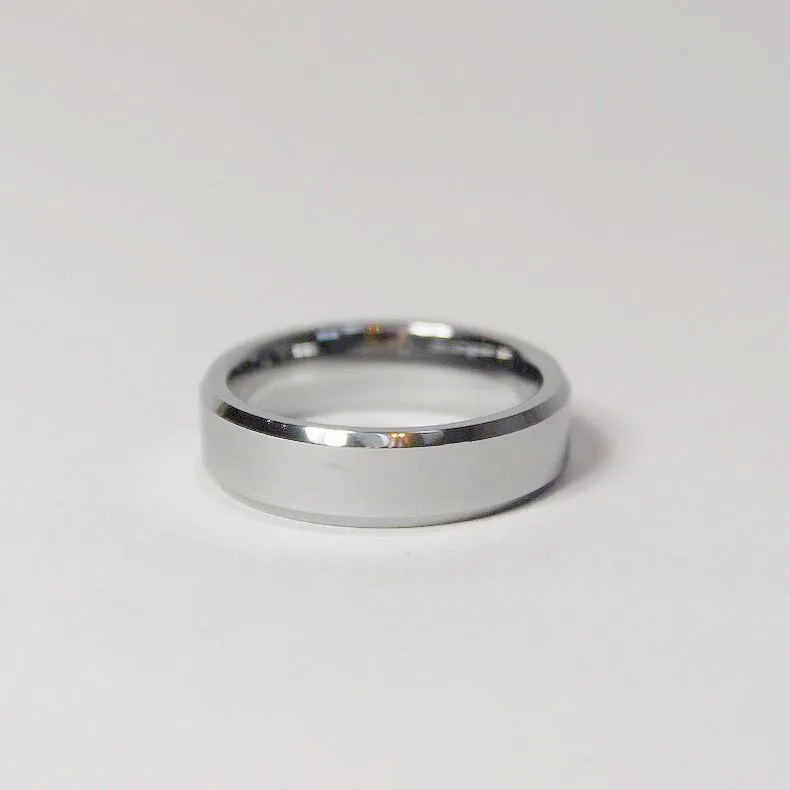 6mm Beveled Edge Tungsten Ring