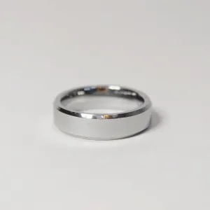 6mm Beveled Edge Tungsten Ring