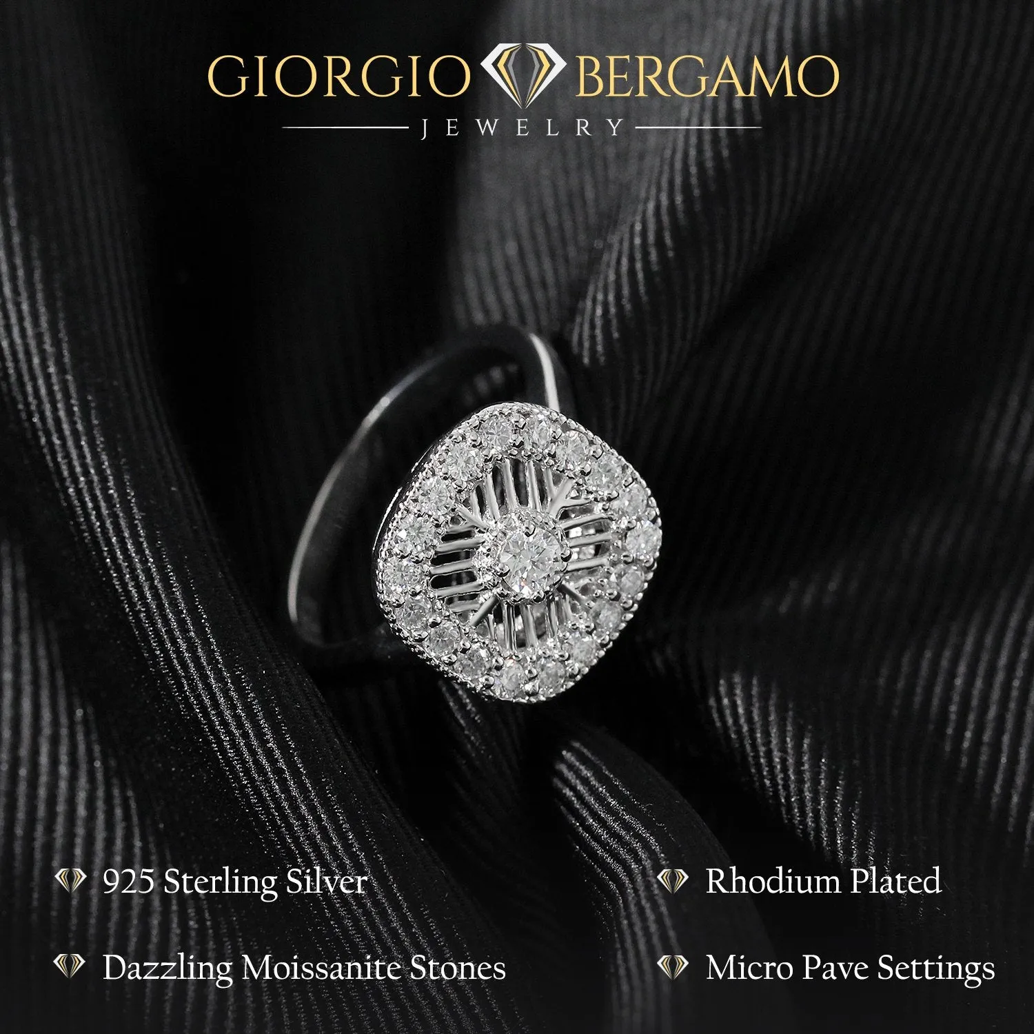 .70 CTTW Moissanite Caged Cocktail Ring in 925 Sterling Silver