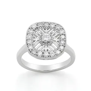 .70 CTTW Moissanite Caged Cocktail Ring in 925 Sterling Silver