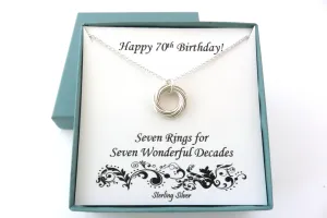 70th Birthday Gift | Sterling Silver Birthday Necklace | 70th Birthday Gifts for Women