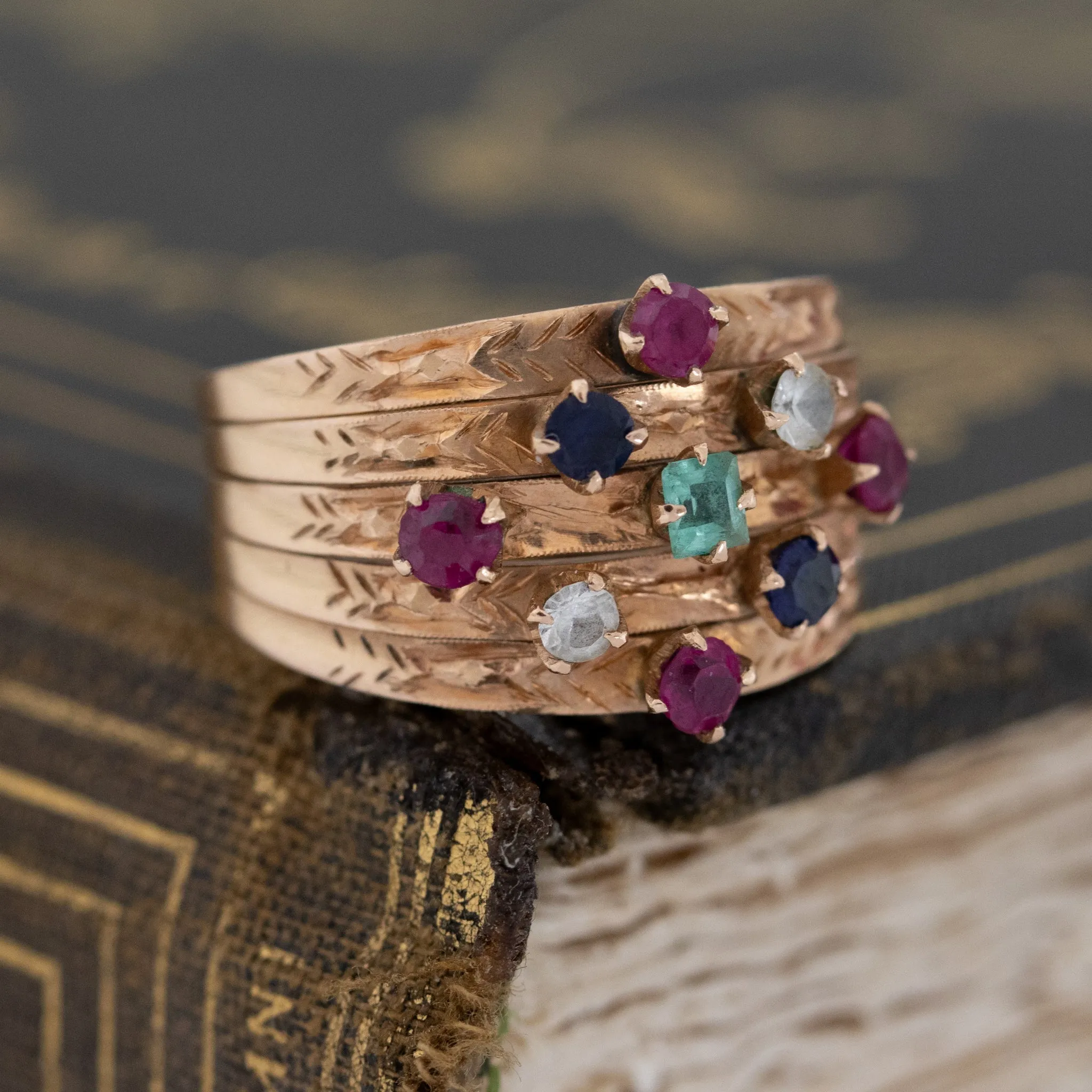 .80ctw Diamond, Sapphire & Ruby Harem Ring