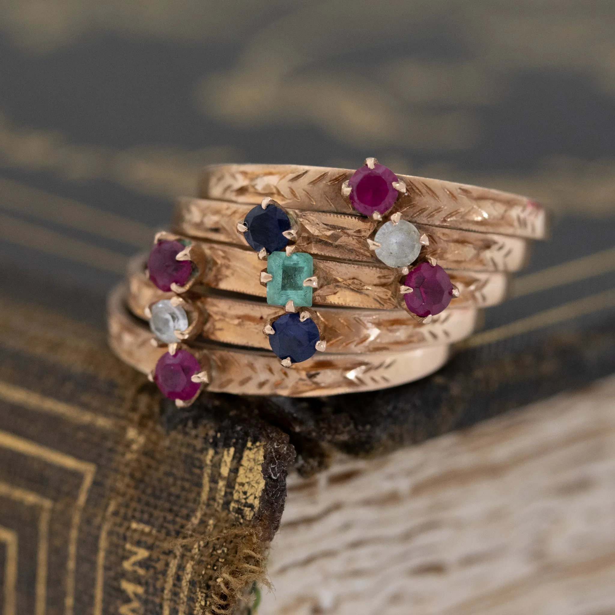 .80ctw Diamond, Sapphire & Ruby Harem Ring
