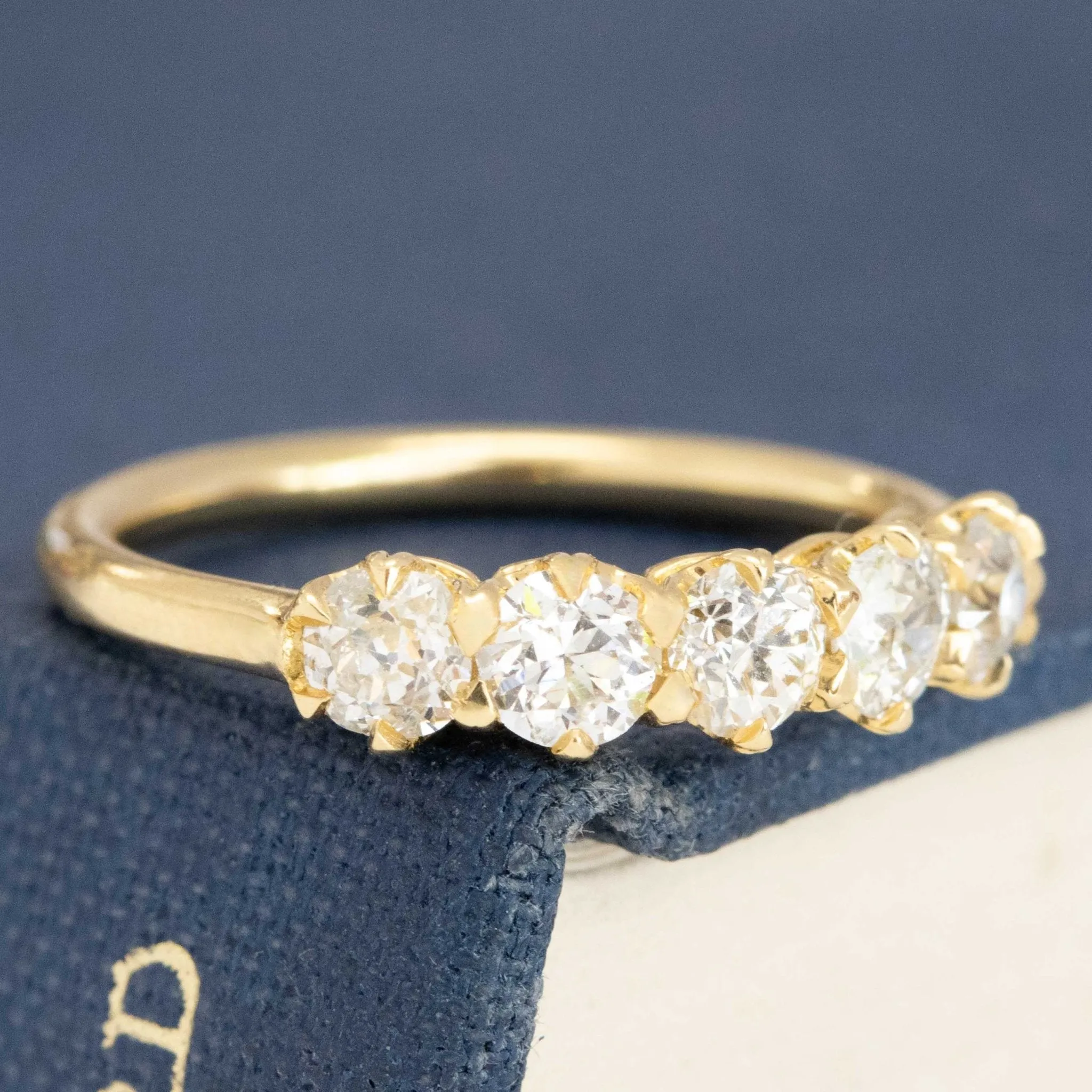 .80ctw Old European Cut Diamond 5-Stone Half-hoop Band