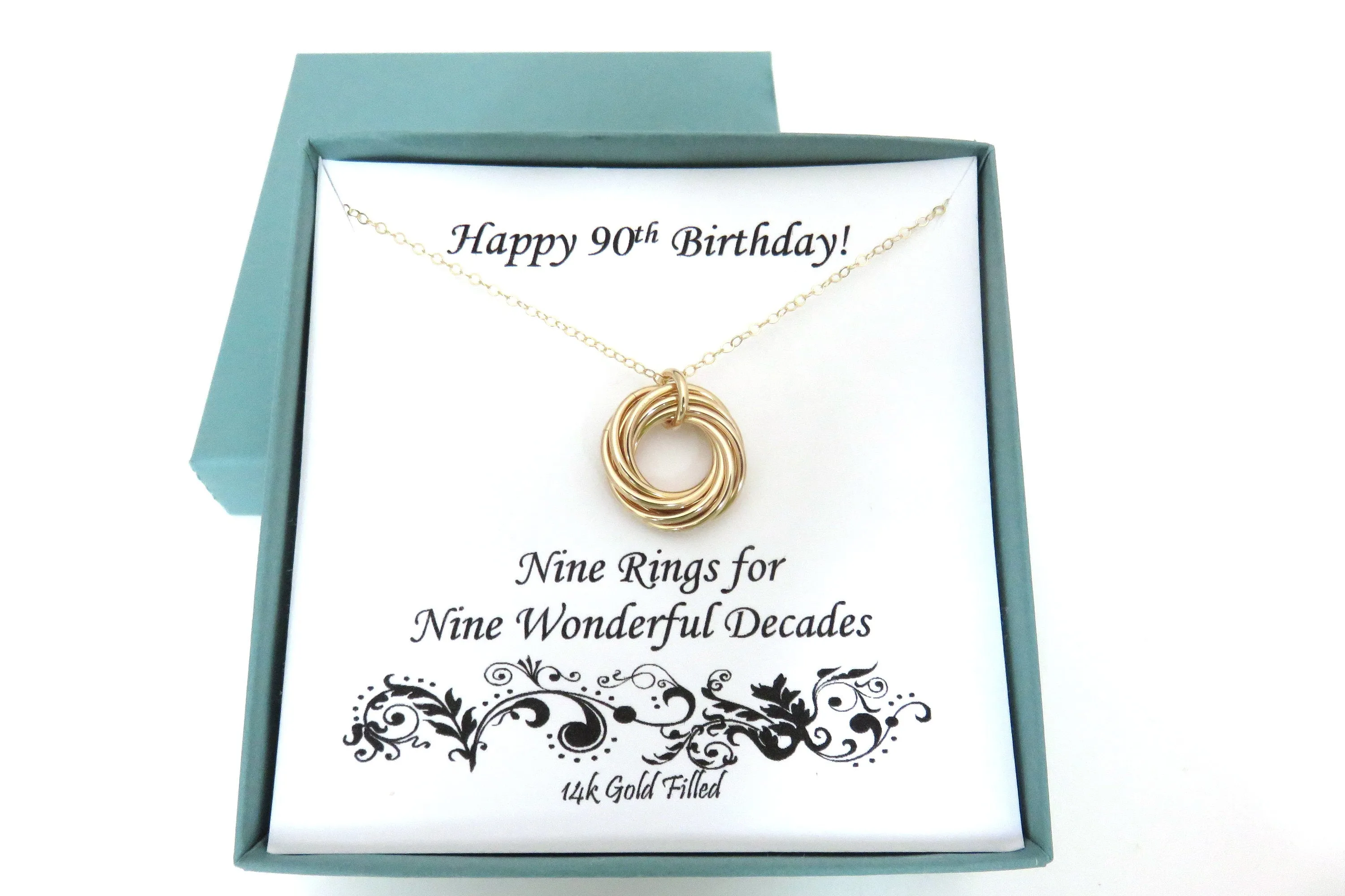 90th Birthday Gift for Women | Gold Filled Birthday Necklace | 90th Birthday Gift Ideas