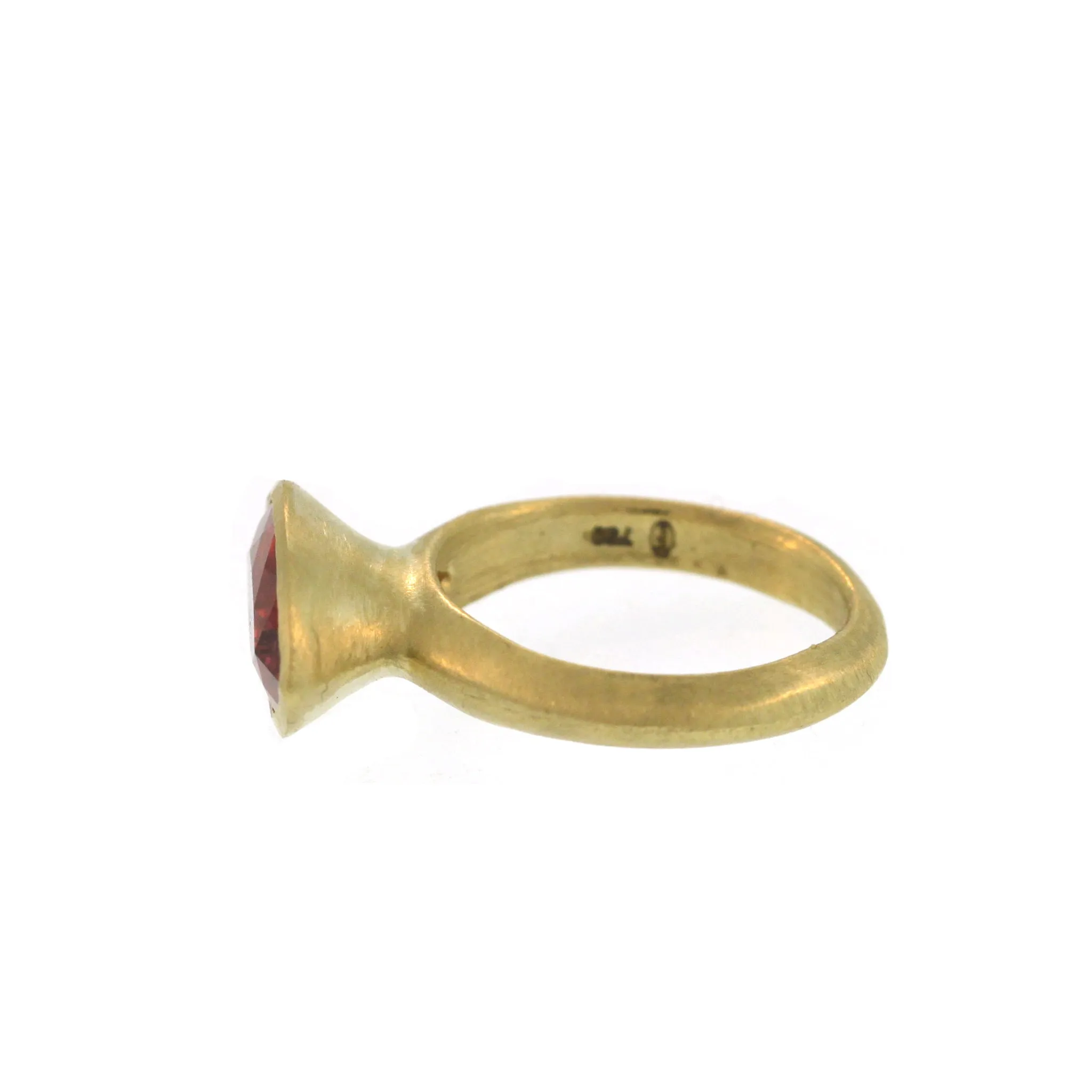 A Molded Marquise Dark Pink Tourmaline Ring