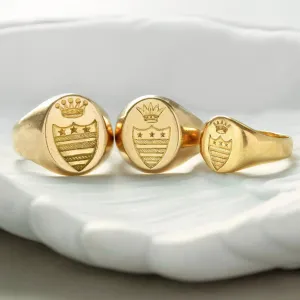 A Set of Three Gold Signet Rings for One Family