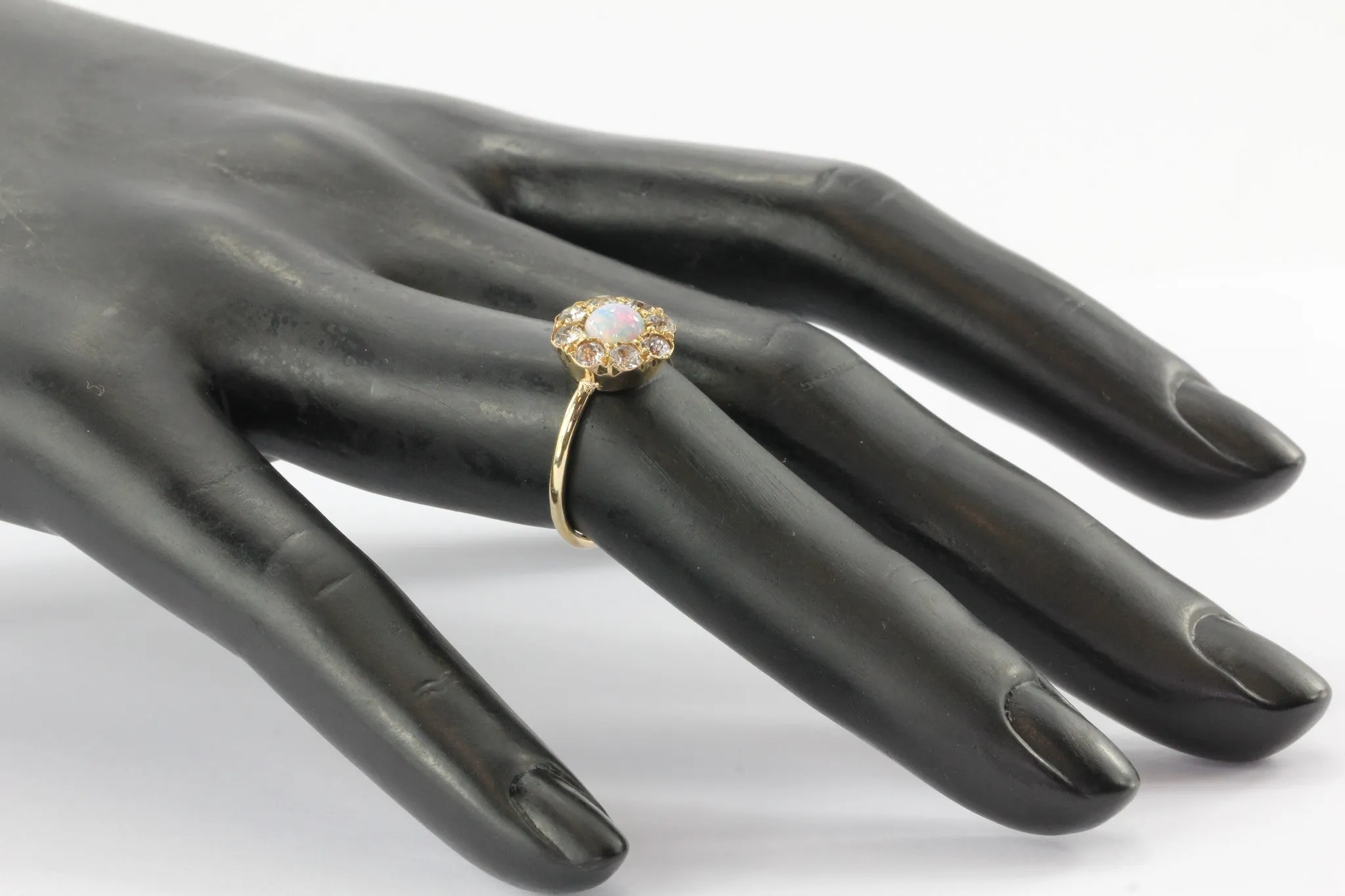Antique Victorian 10k Gold Opal & Paste Conversion Ring