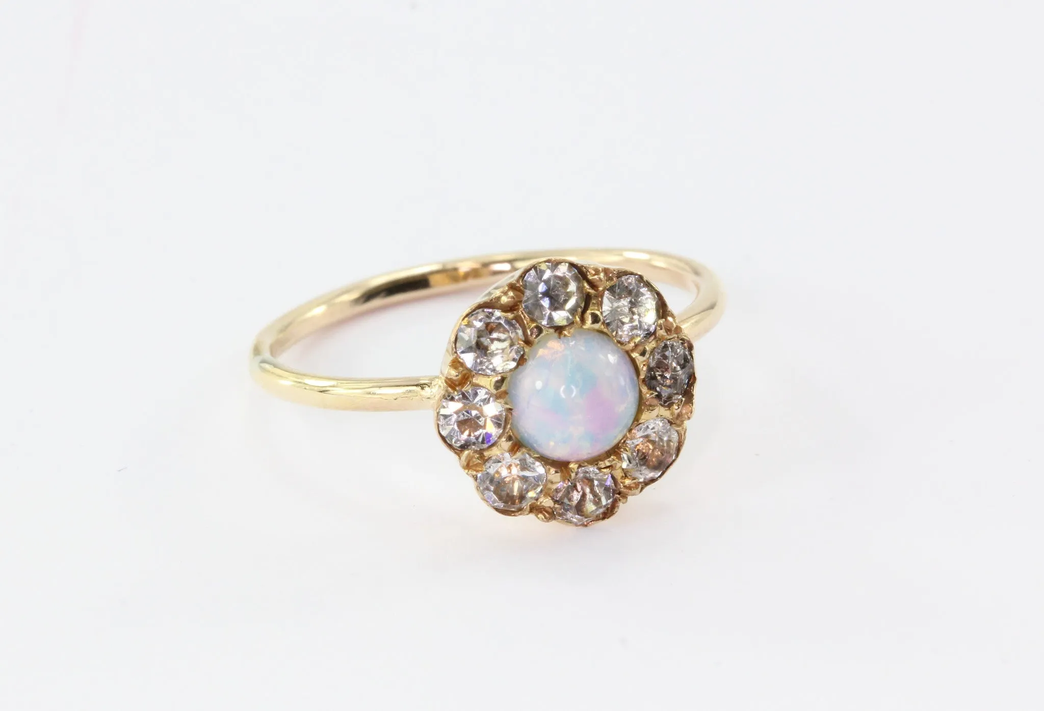 Antique Victorian 10k Gold Opal & Paste Conversion Ring