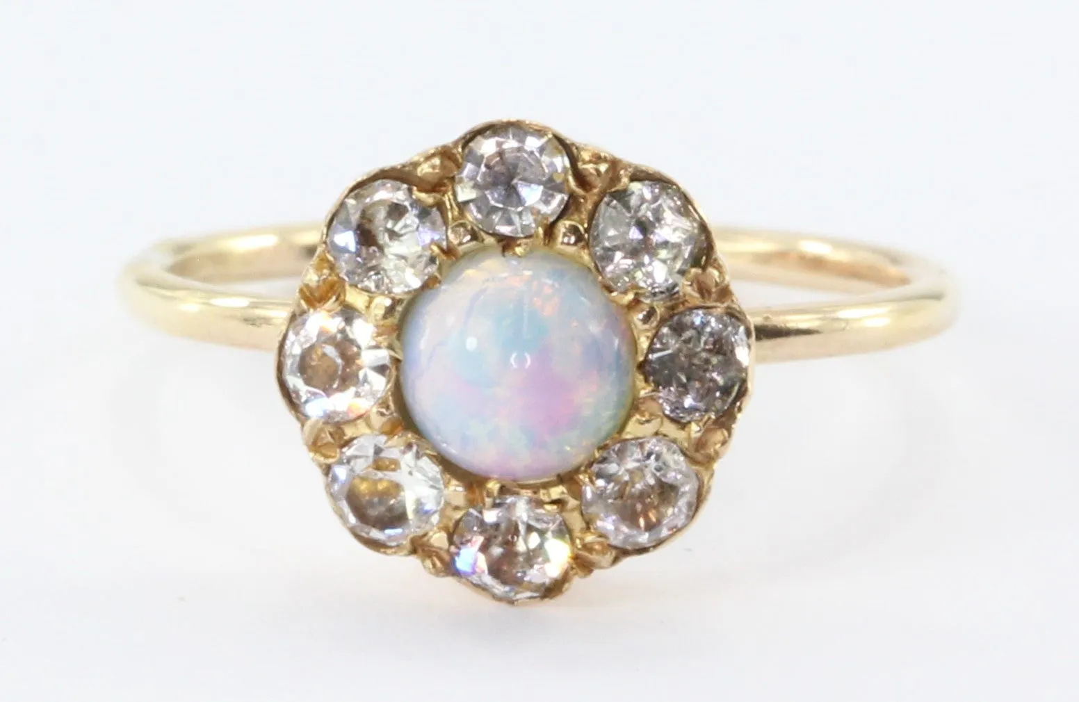 Antique Victorian 10k Gold Opal & Paste Conversion Ring