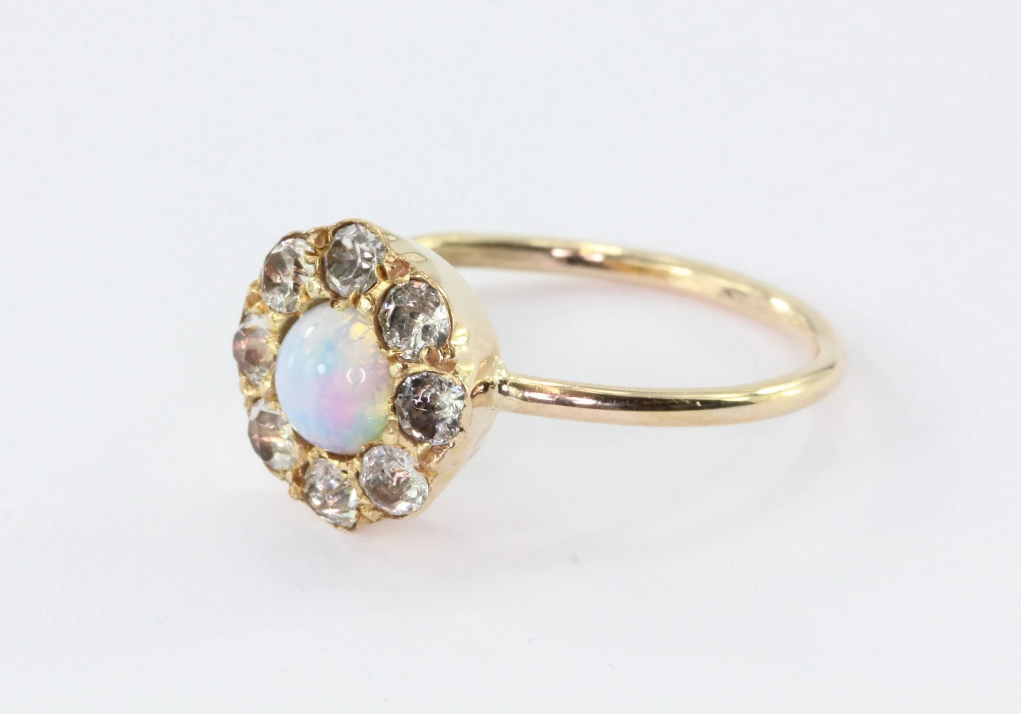 Antique Victorian 10k Gold Opal & Paste Conversion Ring