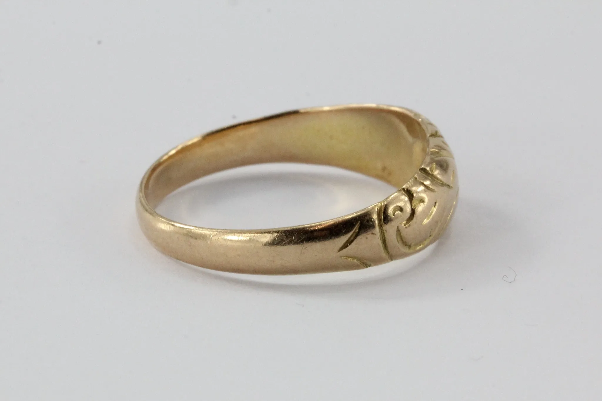 Antique Victorian 14K Gold & Old Mine Diamond Gypsy Set Engagement Ring