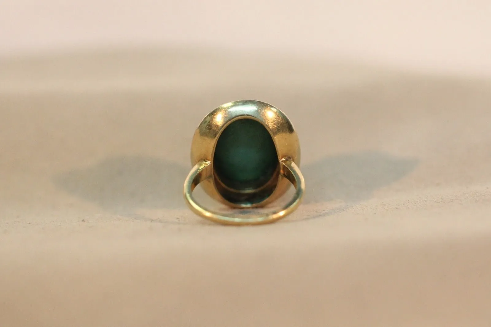 Antique Victorian 14k Gold Mint Green Turquoise & Seed Pearl Ring