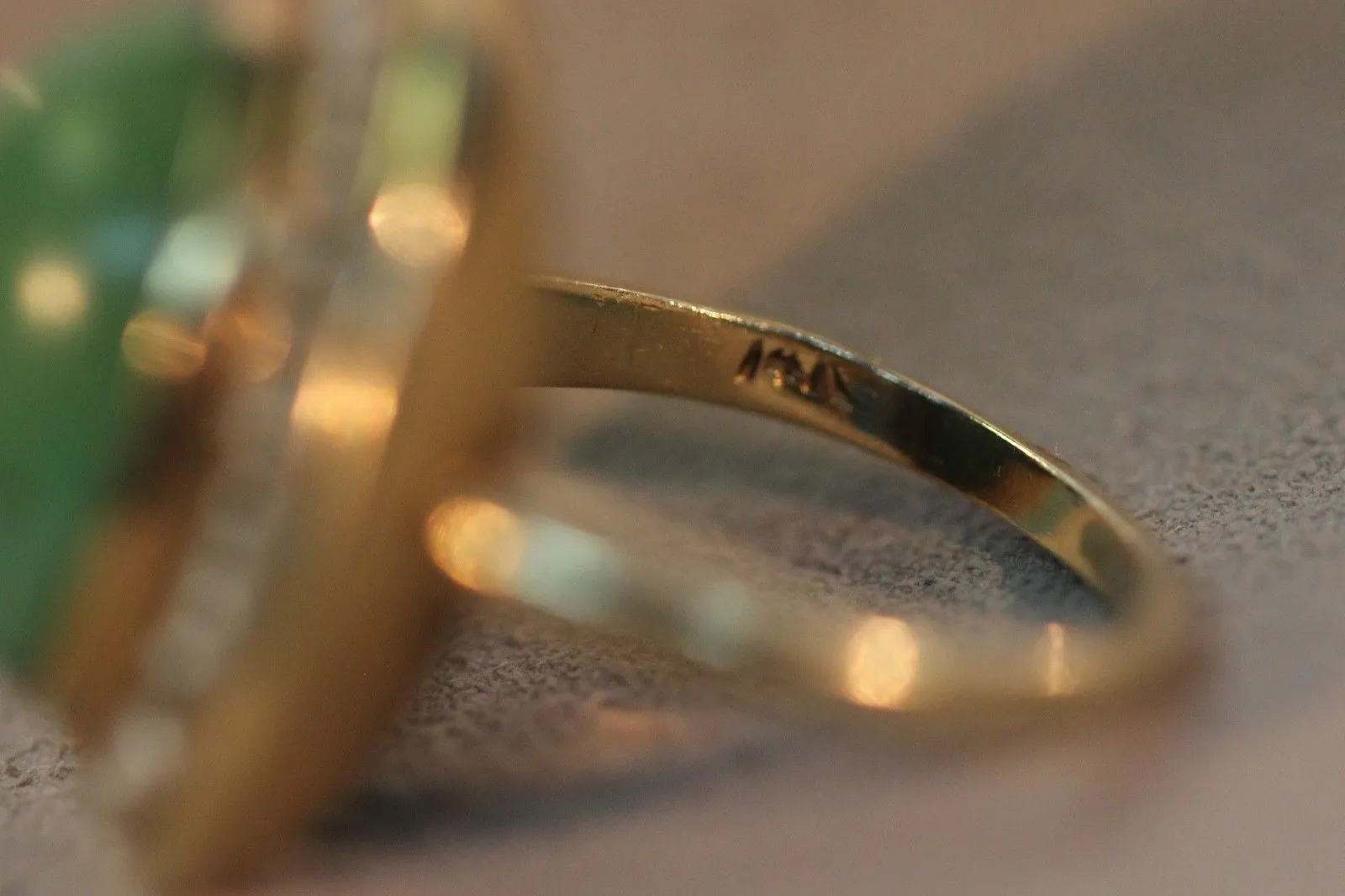 Antique Victorian 14k Gold Mint Green Turquoise & Seed Pearl Ring