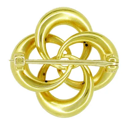 Antique Victorian Algerian Love Knot Brooch in 14 Karat Gold