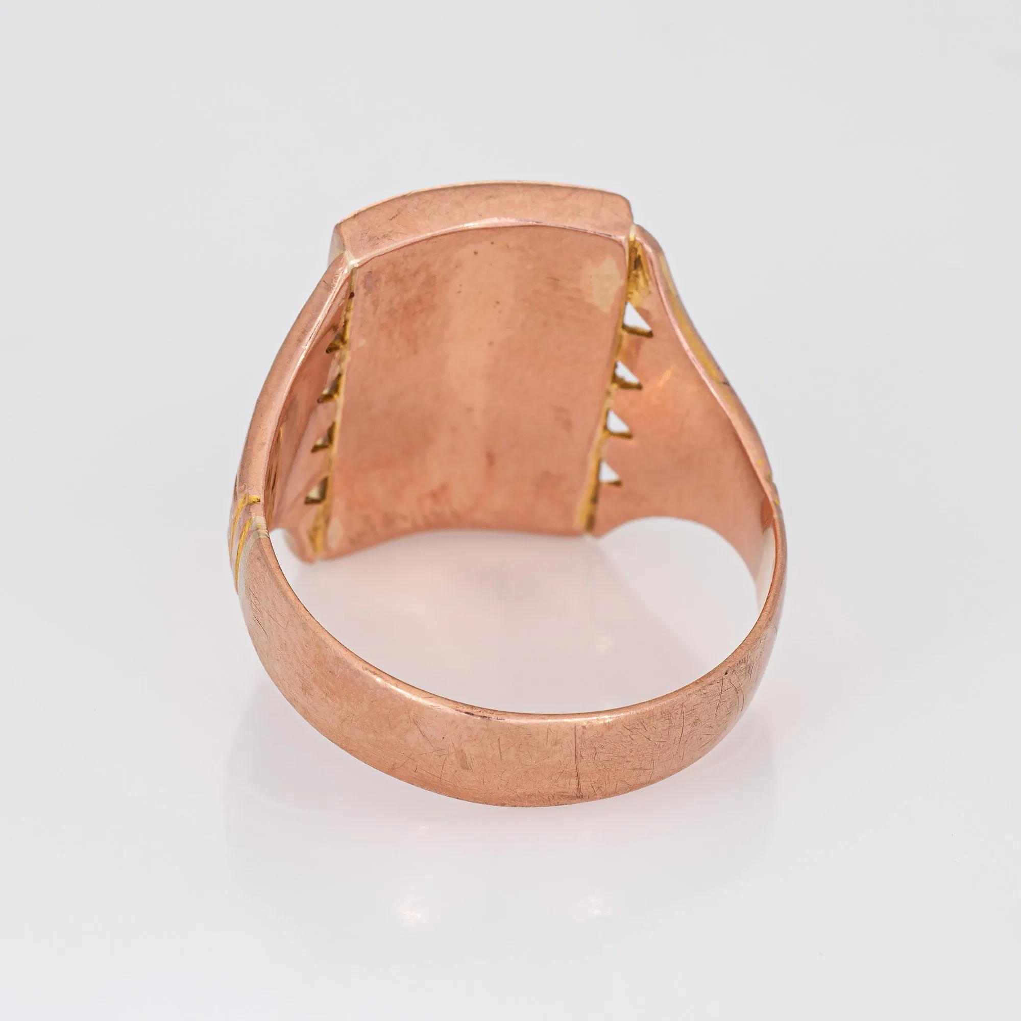 Antique Victorian Letter M Ring Men's Sz 11.5 Initial Square Vintage Jewelry