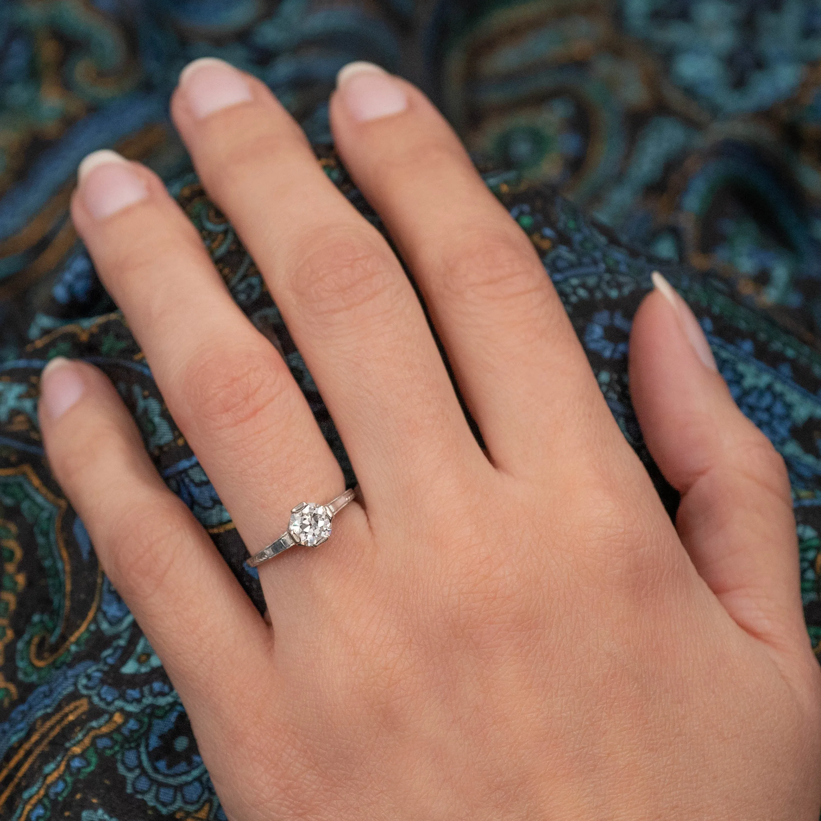 Art Deco .73 Carat Antique Diamond Ring c1920