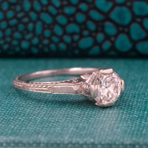 Art Deco .73 Carat Antique Diamond Ring c1920