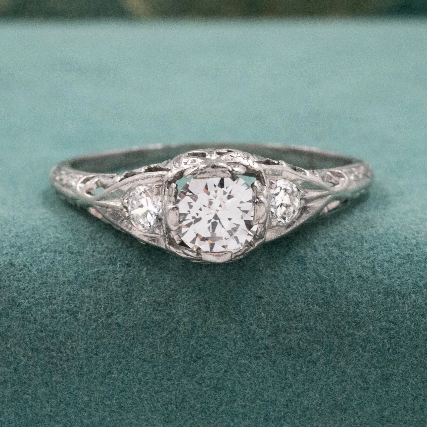 Art Deco Filigree Diamond Ring