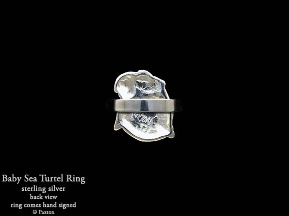 Baby Sea Turtle Ring Sterling Silver