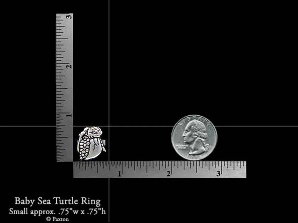 Baby Sea Turtle Ring Sterling Silver