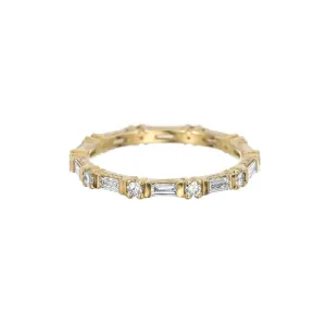 Baguette Round Diamond Eternity Band