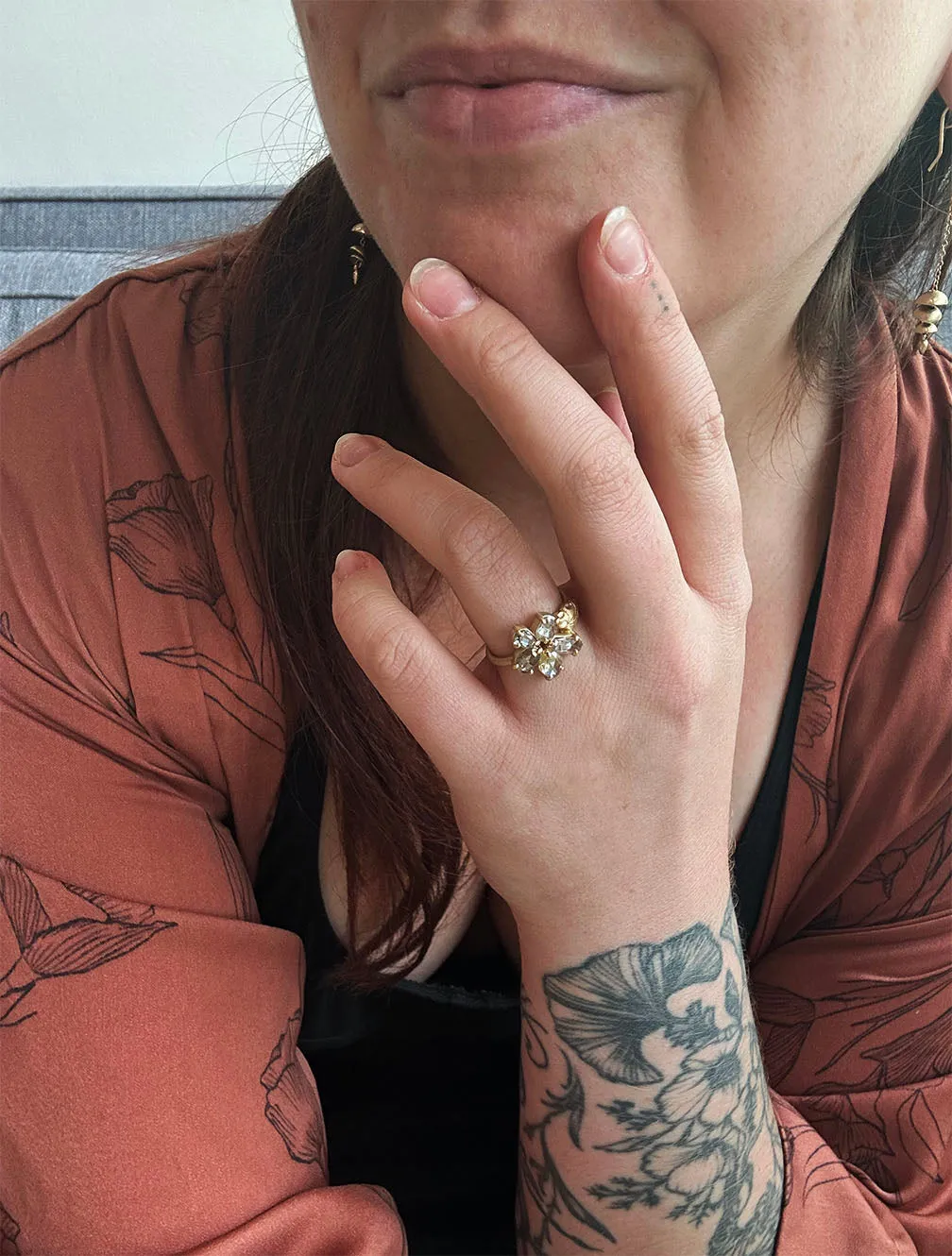 Balsam Antique Floret Diamond Ring
