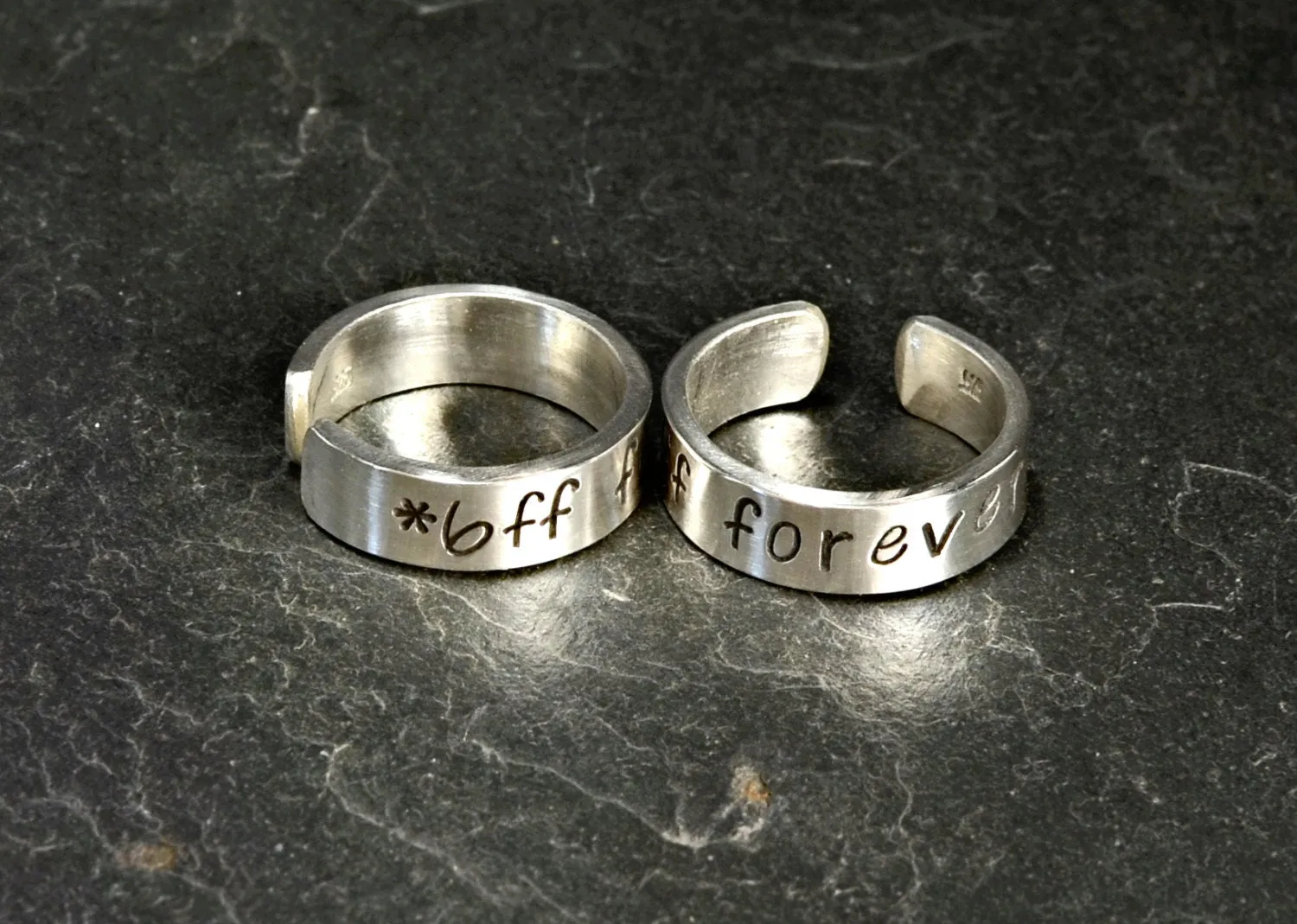 Best Friends Forever Sterling Silver Toe Ring Set