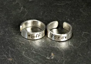 Best Friends Forever Sterling Silver Toe Ring Set
