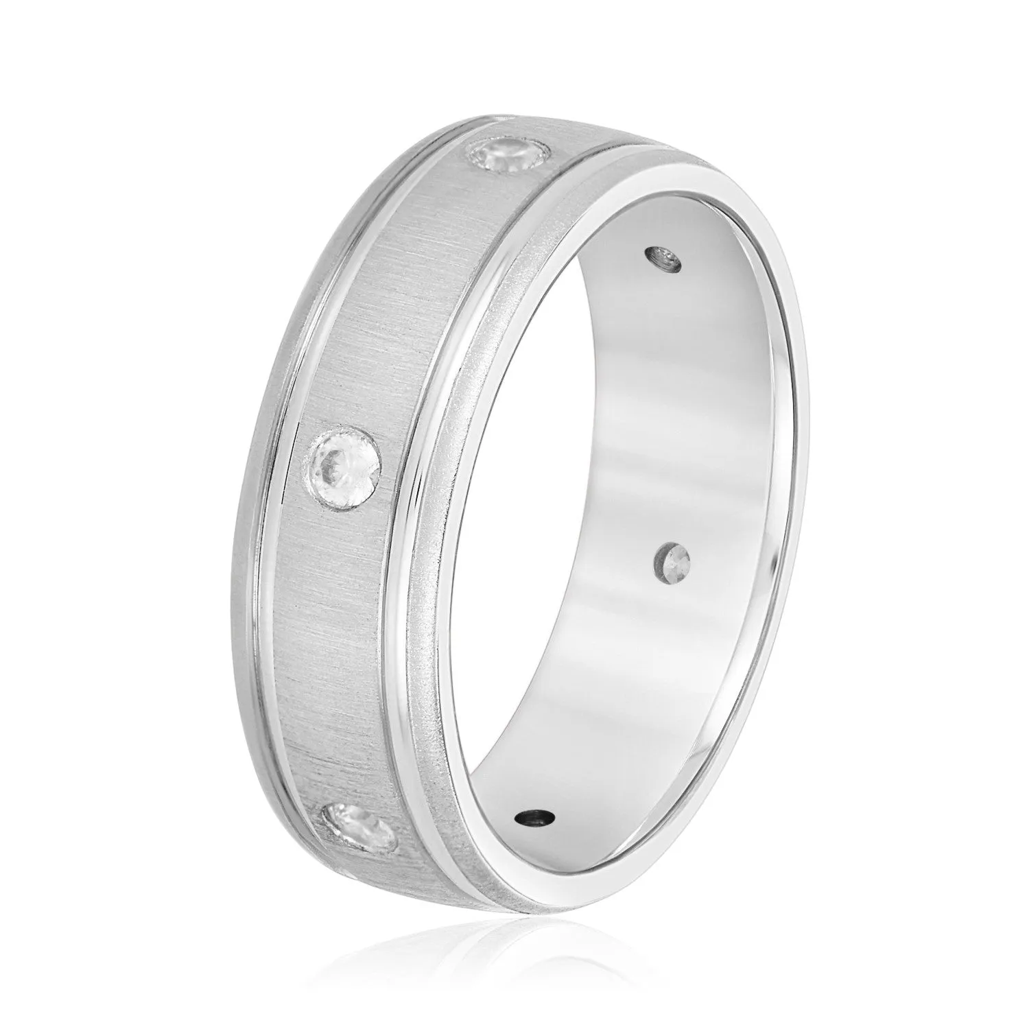 Bezel Set Diamond Men's Wedding Band