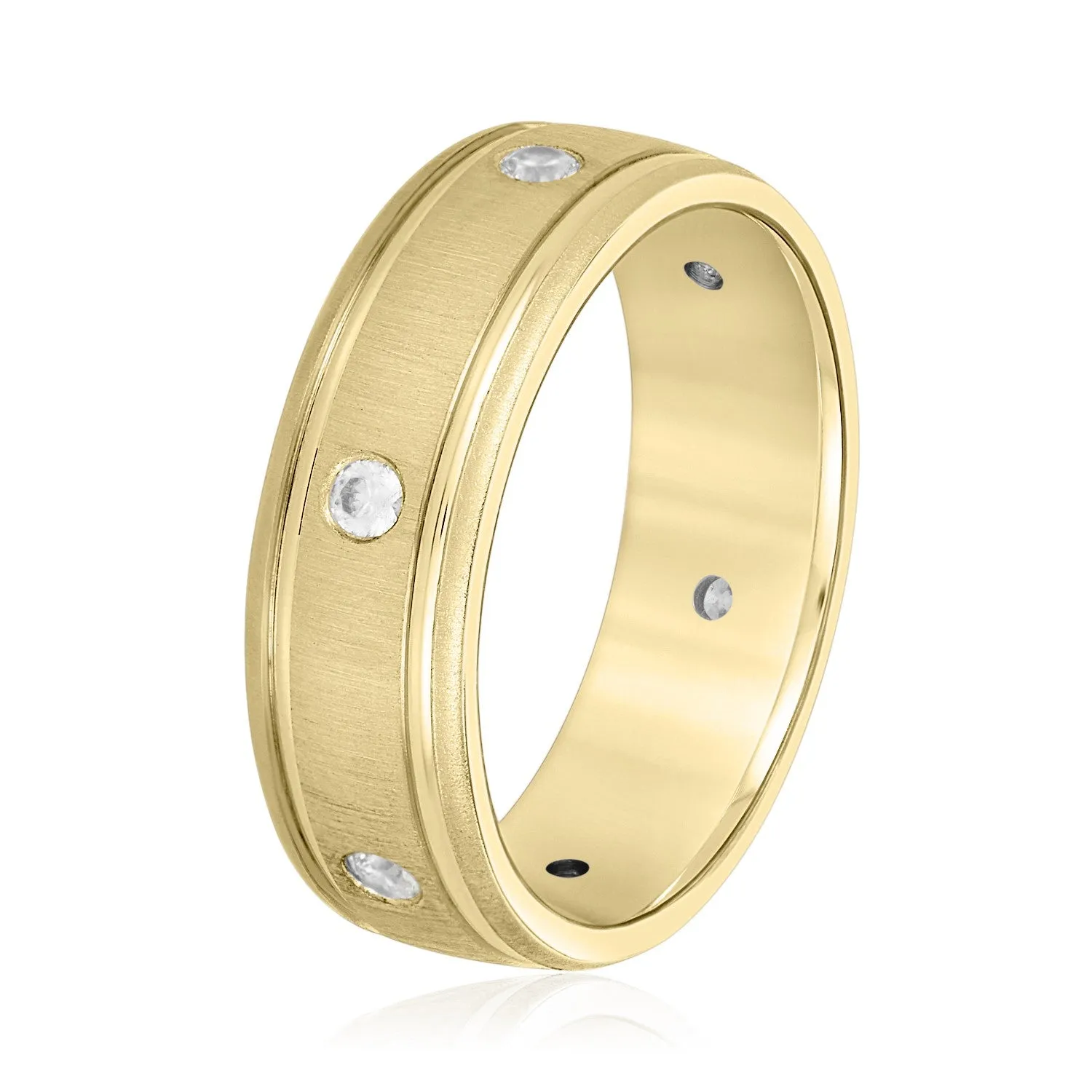 Bezel Set Diamond Men's Wedding Band