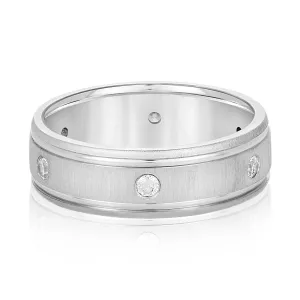 Bezel Set Diamond Men's Wedding Band