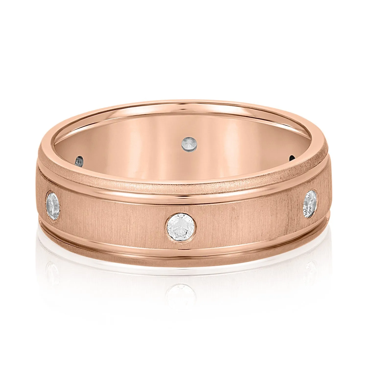Bezel Set Diamond Men's Wedding Band
