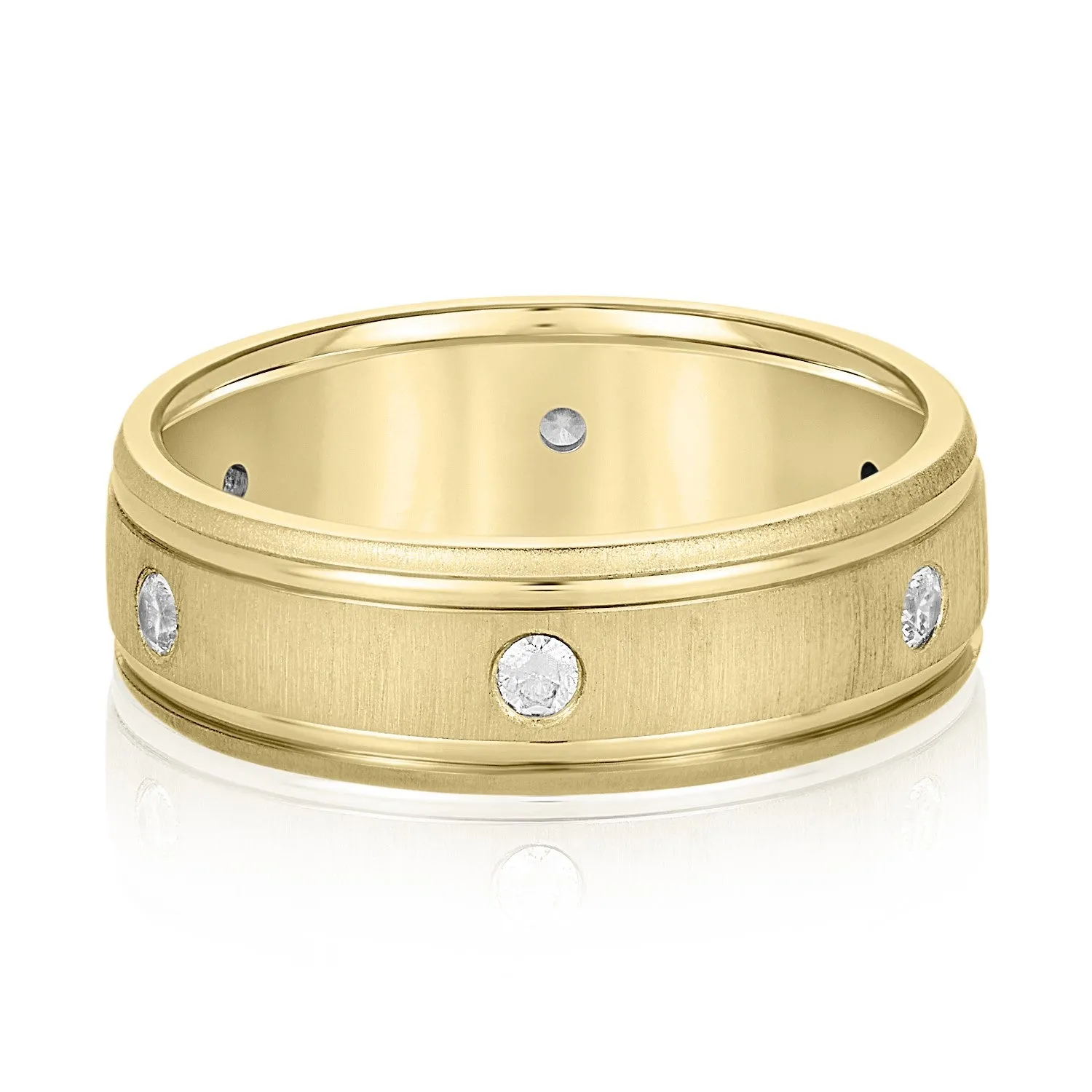 Bezel Set Diamond Men's Wedding Band