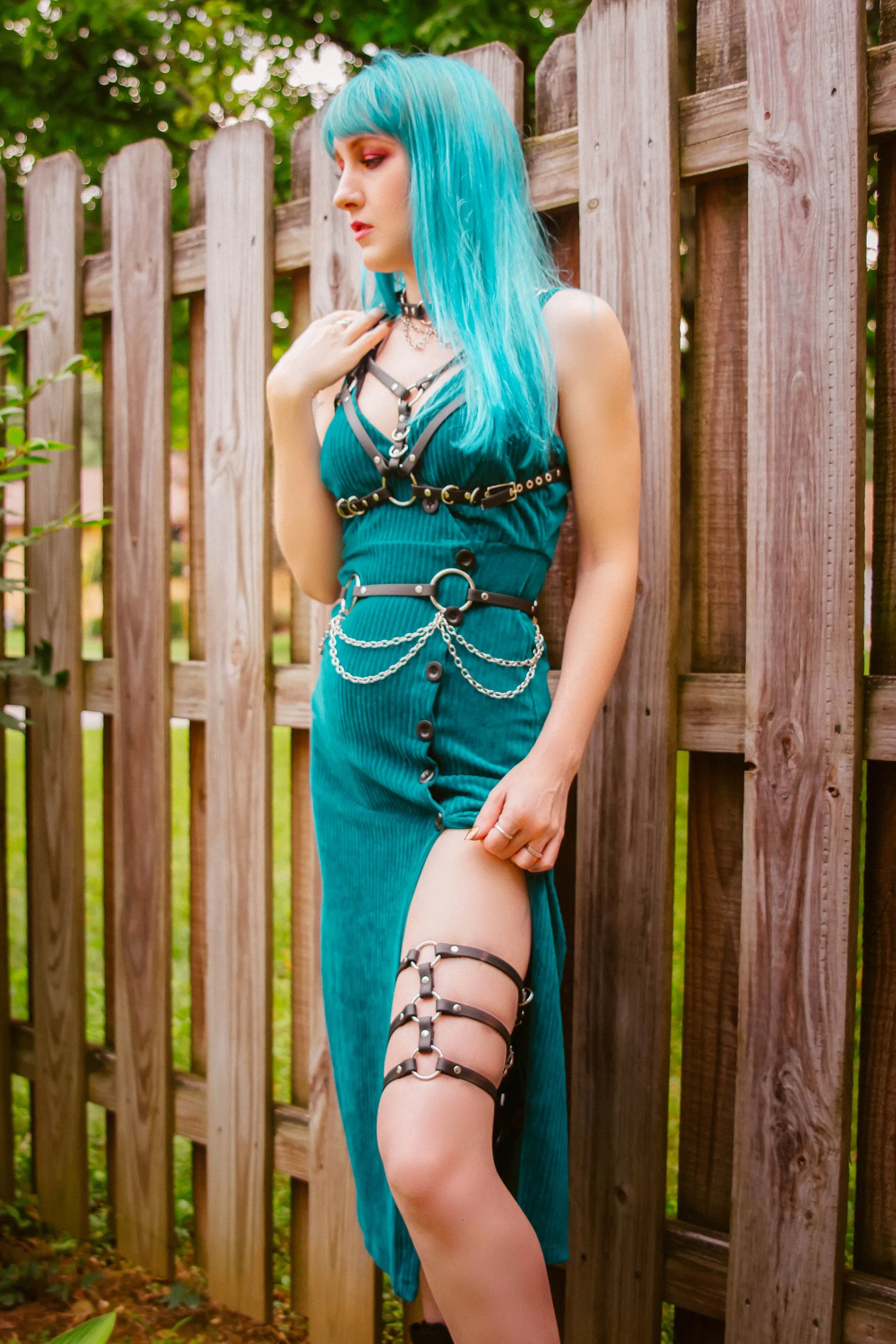 Billie vegan or leather chain belt