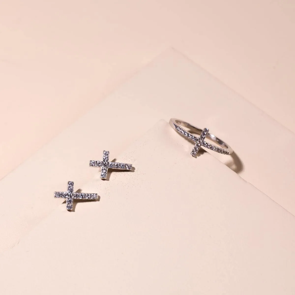 Blessed | .925 Sterling Silver | CZ Diamond Cross Ring