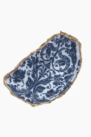 Blue & White Oyster Shell Ring Dish