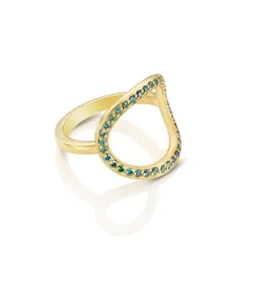 Blue Diamond Circle Ring