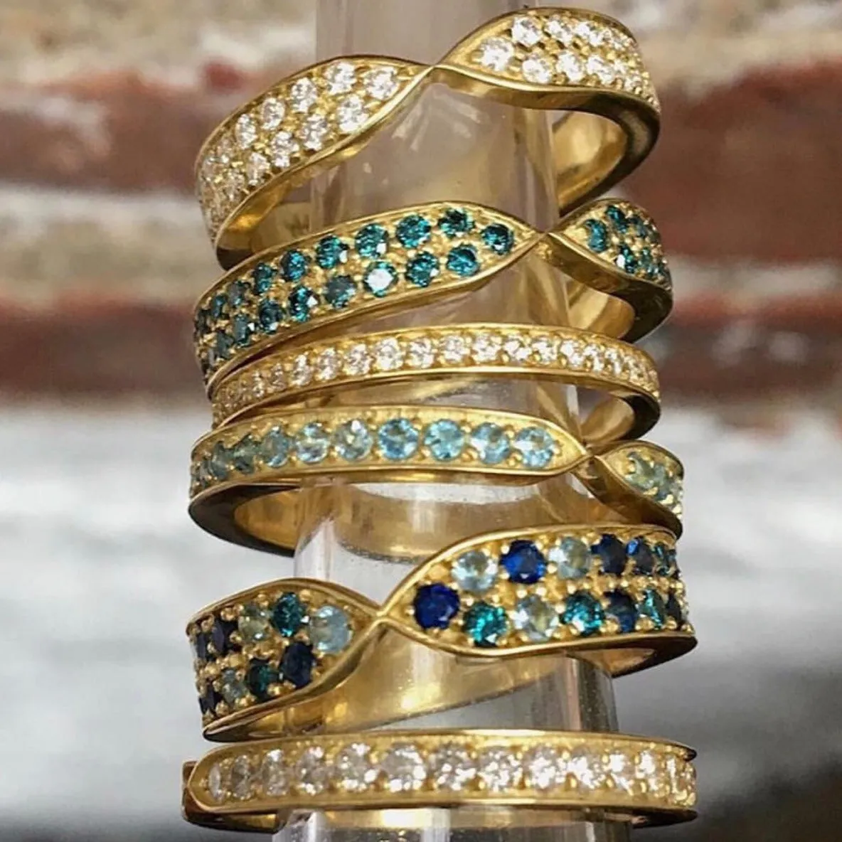 Blue Diamond Goddess Wrap Ring