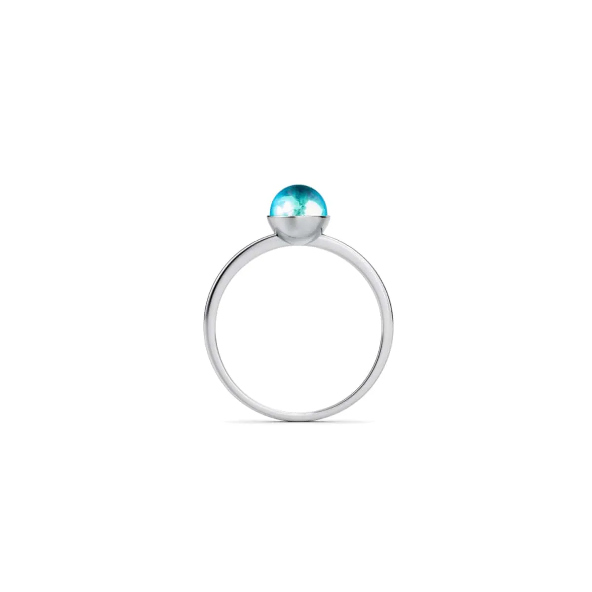 Blue Nebula | .925 Sterling Silver | Galaxy Glass Ring