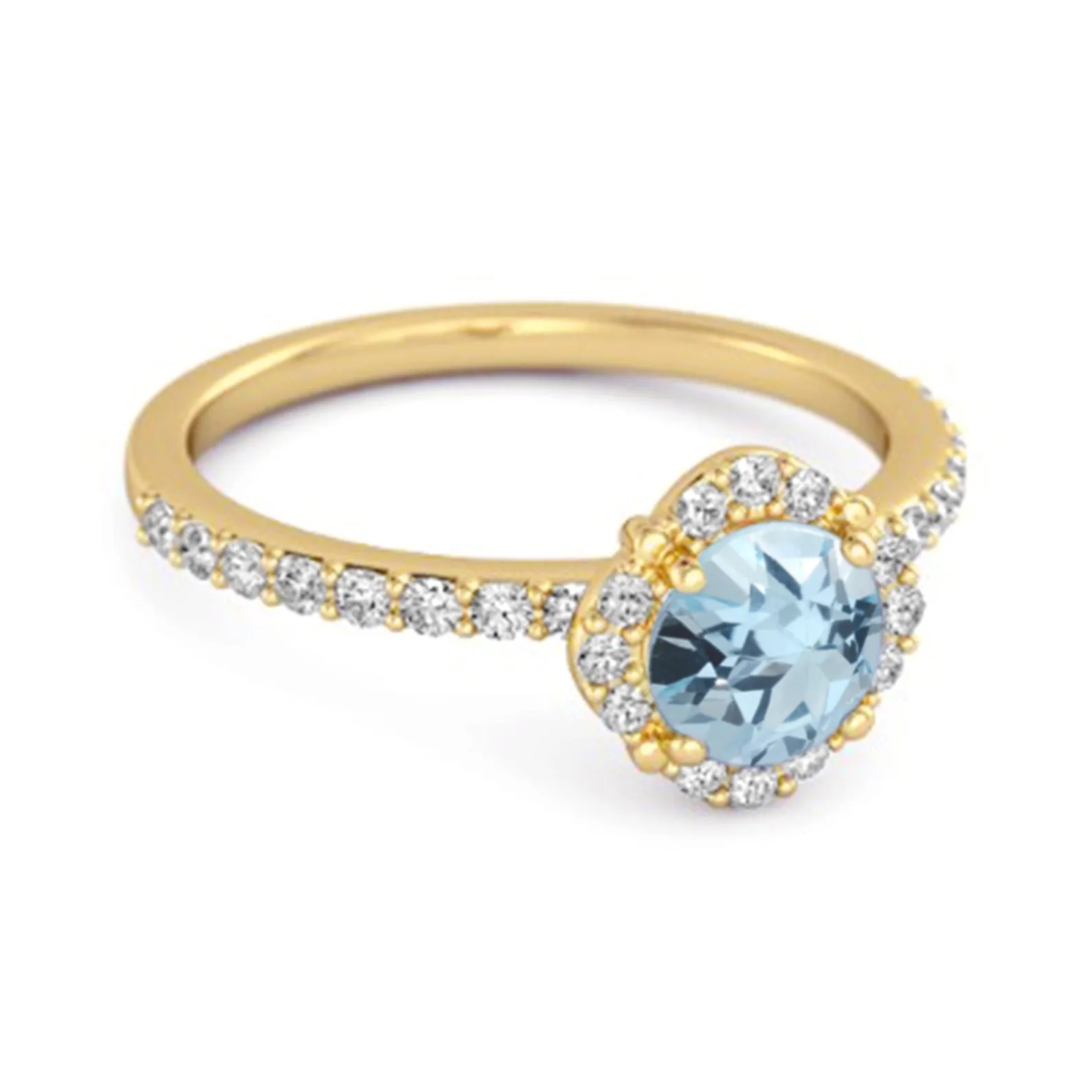 Blue Topaz Solitaire Accents 925 Sterling Silver Friendship Ring