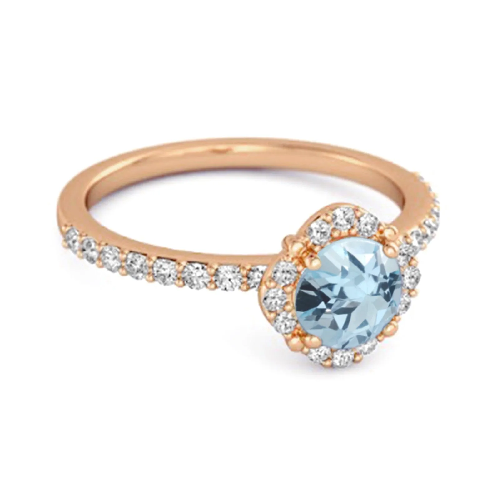 Blue Topaz Solitaire Accents 925 Sterling Silver Friendship Ring